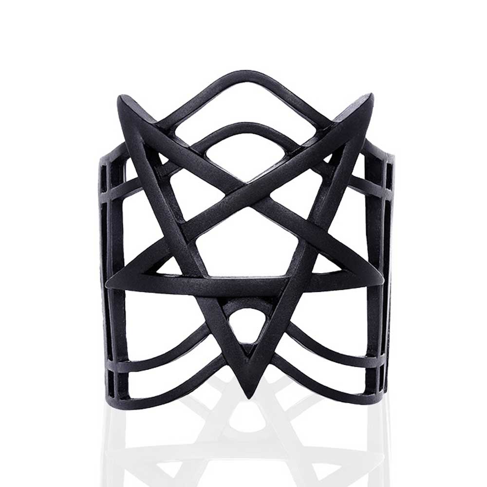 Pentagram armband zwart - Gothic Metal Occult - Restyle
